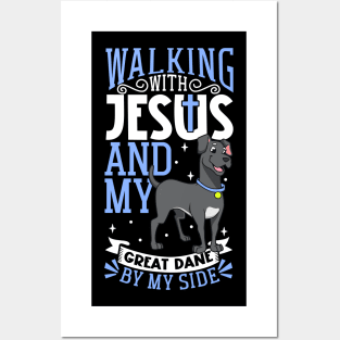 Jesus and dog - German Mastiff Posters and Art